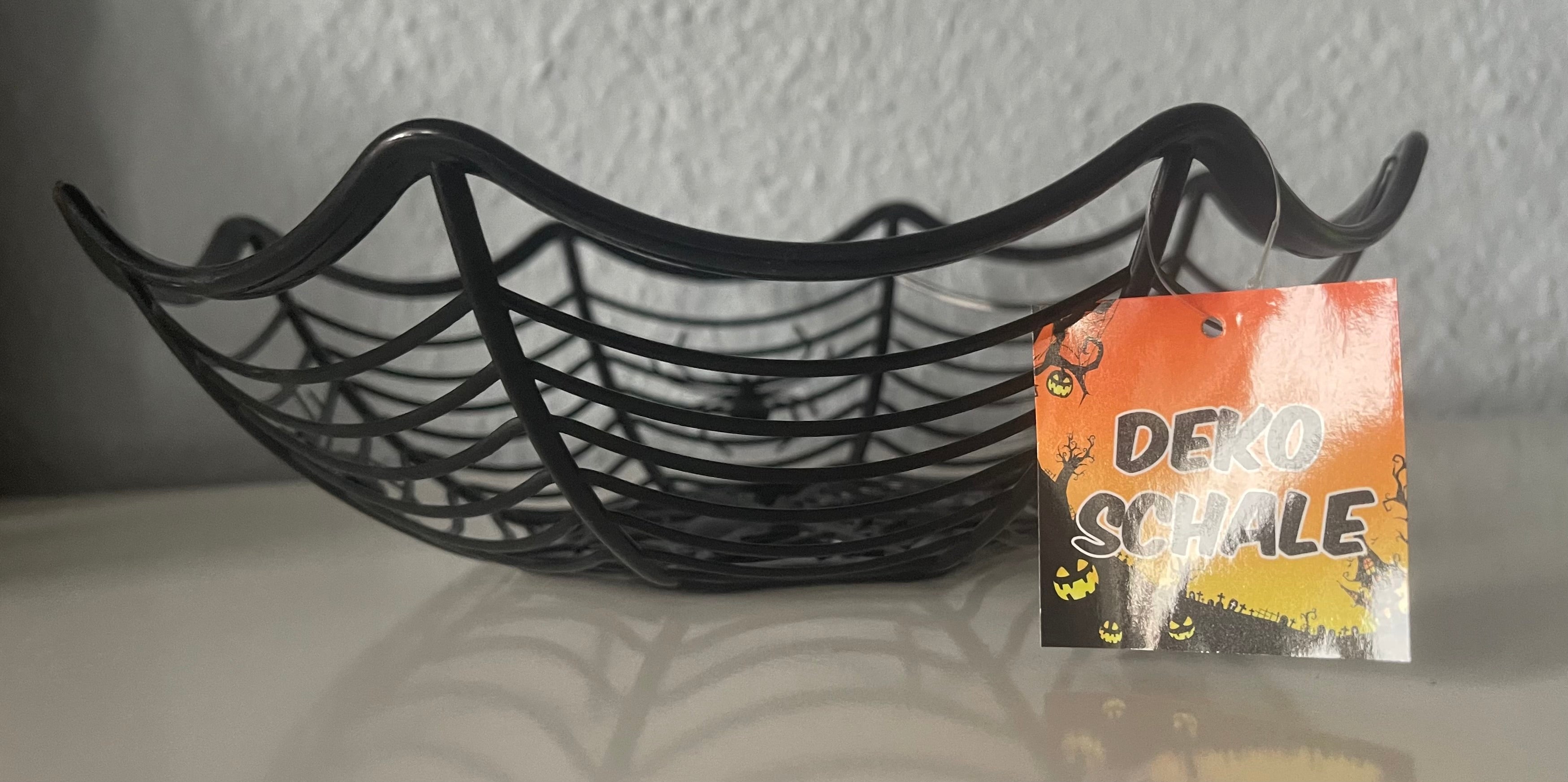 Halloween Deko-Schale Spinnennetz – Schwarz | 25 × 25 cm