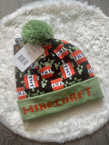 Minecraft Kinder Bommelmütze TNT – Grün/Schwarz | Gr. 56