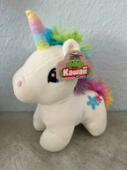 Plüsch-Einhorn 20 cm – Weiß mit Regenbogenmähne