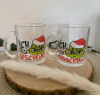 Grinch Teeglas 300ml – „Ich hasse Geschenke / Weihnachten“ Weihnachtsbecher