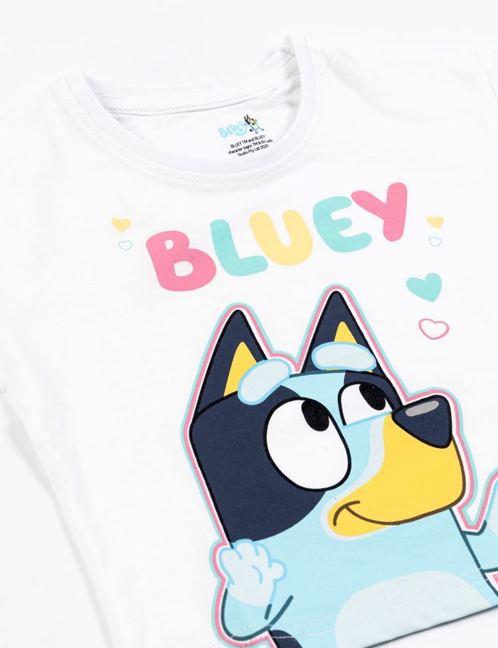 Bluey Mädchen T-Shirt – Weiß | Gr. 92 - 116