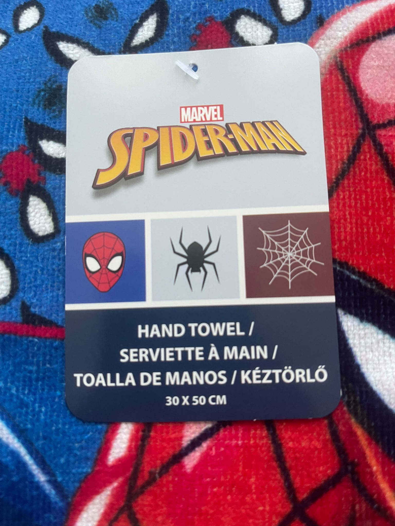 Spider-Man Gesichts-/Handtuch 30x50cm – 100% Baumwolle